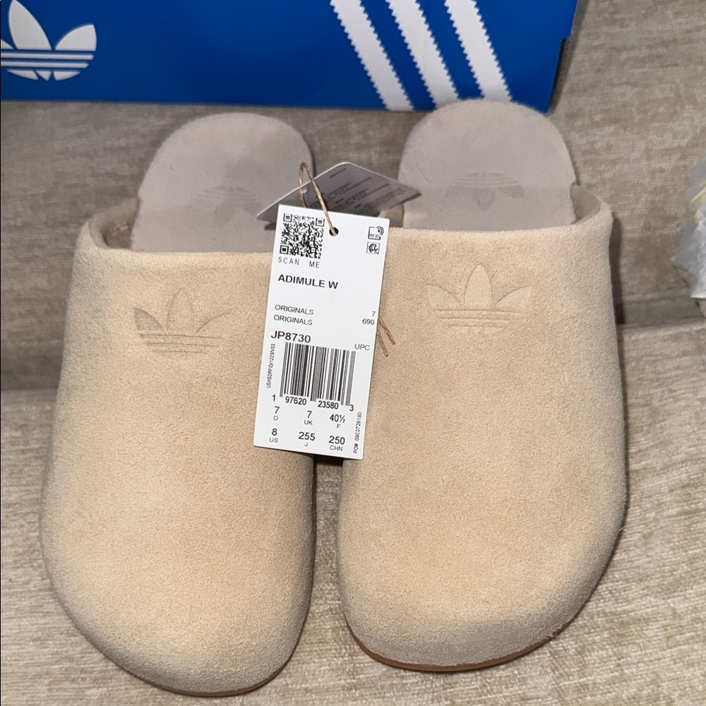 Adidas Adimule Tan Suede Slip-On Mules: BNWT